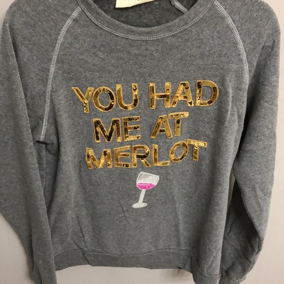 Super soft sweatshirt “You Had Me At Merlot” - Picture 2 of 3